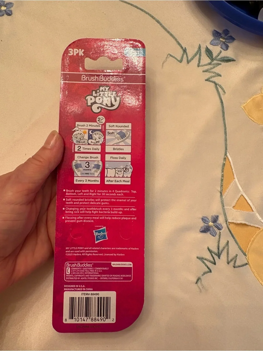 My Little Pony Kids Toothbrushes - 3 Pack, Pink/Blue/Orange NWT